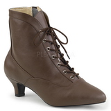 Brown Leatherette 5 cm FAB-1005 big size ankle boots womens