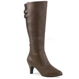 Brown Leatherette 7,5 cm DIVINE-2018 big size boots womens