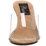 Brown Transparent 8 cm BELLE-301 High Women Mules Shoes for Men