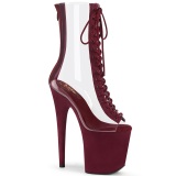 Burgundy Transparent 20 cm FLAMINGO-800-34FS Pole dancing ankle boots