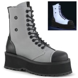 Canvas GRAVEDIGGER-102 demoniacult ankle boots - steel toe combat boots