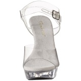 Clear 13 cm COCKTAIL-508 Acrylic Platform High Heeled Sandal