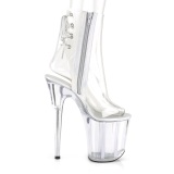 Clear 20 cm FLAMINGO-1018C womens platform soled ankle boots