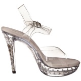 Clear Rhinestone 13 cm COCKTAIL-508SDT Acrylic High Heeled Sandal