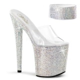 Clear Rhinestone 20 cm BEJEWELED-812RS Platform High Heeled Sandal