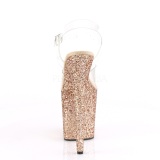 Copper Glitter 20 cm FLAMINGO-808LG Platform High Heeled Sandal Shoes