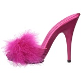 Fuchsia 13 cm POISE-501F Marabou Feathers Mules Shoes