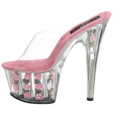 Fuchsia Transparent 18 cm ADORE-701FL Platform High Mules