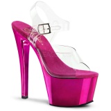 Fuchsia Transparent 18 cm SKY-308 High Heels Platform