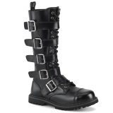 Genuine leather RIOT-18BK demoniacult boots - unisex steel toe combat boots