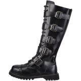 Genuine leather RIOT-18BK demoniacult boots - unisex steel toe combat boots
