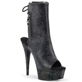 Glitter 15 cm DELIGHT-1018MMG peep toe ankle boots womens