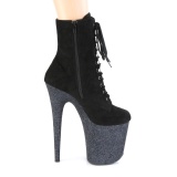 Glitter Faux Suede 20 cm FLAM-1020FSMG Exotic pole dance ankle boots
