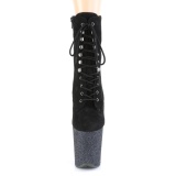 Glitter Faux Suede 20 cm FLAM-1020FSMG Exotic pole dance ankle boots