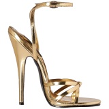 Gold 15 cm Devious DOMINA-108 high heeled sandals