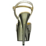 Gold 15 cm Pleaser DELIGHT-609G Chrome Platform High Heel