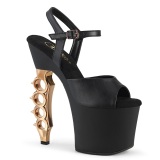 Gold 18 cm IRONGRIP-709 Platform Brass Knuckles High Heels Shoes