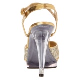 Gold Glitter 12 cm FLAIR-419G Womens High Heel Sandals