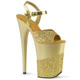 Gold Glitter 23 cm INFINITY-909-2G High Heels Platform