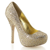 Gold Glittering Stones 13,5 cm FELICITY-20 Womens High Heels Shoes