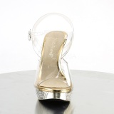 Gold Rhinestone 12 cm ELEGANT-408 Platform High Heeled Sandal