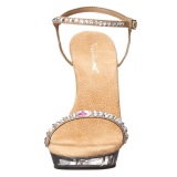 Gold Rhinestone 13 cm LIP-131 Acrylic Platform High Heeled Sandal