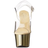 Gold Transparent 18 cm SKY-308 High Heels Platform