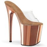 Gold chrome platform 20 cm FLAMINGO-801 pleaser high heel mules