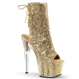 Gold glitter 18 cm ADORE-1018G womens platform soled ankle boots