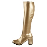 Golden patent boots 7,5 cm GOGO-300 High Heeled Womens Boots for Men