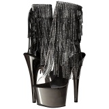 Gray 18 cm ADORE-1017RSF womens fringe ankle boots high heels