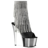 Gray 18 cm ADORE-1024RSF womens fringe ankle boots high heels