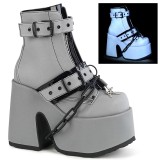 Gray Vegan 13 cm CAMEL-205 demoniacult ankle boots platform