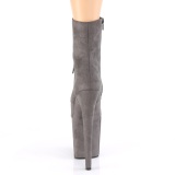 Gray faux suede 20 cm FLAMINGO-1020FS Pole dancing ankle boots