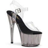 Gray transparent 18 cm ADORE-708T Exotic stripper high heel shoes