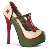 Green Beige 14,5 cm Burlesque TEEZE-43 womens Shoes with High Heels
