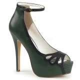 Green Leatherette 13,5 cm BELLA-31 womens peep toe pumps shoes