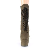 Green Leatherette 18 cm ADORE-1020FS lace up ankle boots