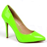 Green Neon 13 cm AMUSE-20 pointed toe stiletto pumps