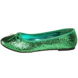 Green STAR-16G glitter flat ballerinas womens shoes