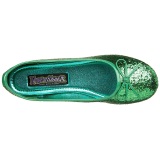 Green STAR-16G glitter flat ballerinas womens shoes