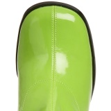 Green boots block heel 7,5 cm - 70s years style hippie disco gogo under kneeboots patent leather