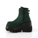 Green faux suede 11,5 cm SHAKER-52 wedge ankle boots platform black