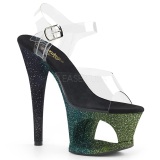 Green glitter 18 cm Pleaser MOON-708OMBRE Pole dancing high heels shoes