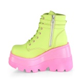 Green neon 5 cm SHAKER-52 cyberpunk platform ankle boots