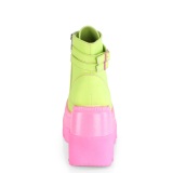 Green neon 5 cm SHAKER-52 cyberpunk platform ankle boots