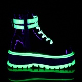 Green neon 5 cm SLACKER-52 cyberpunk platform ankle boots