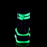 Green neon 5 cm SLACKER-52 cyberpunk platform ankle boots