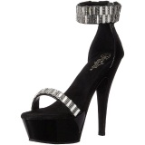 High Heels Glittering Stones 15 cm KISS-269RS Chrome Platform