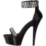 High Heels Glittering Stones 15 cm KISS-269RS Chrome Platform